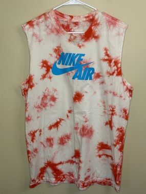 🇺🇸Nike Tie-Dye Tank with Blue Logo - LARGE P2P 22” Length 31”